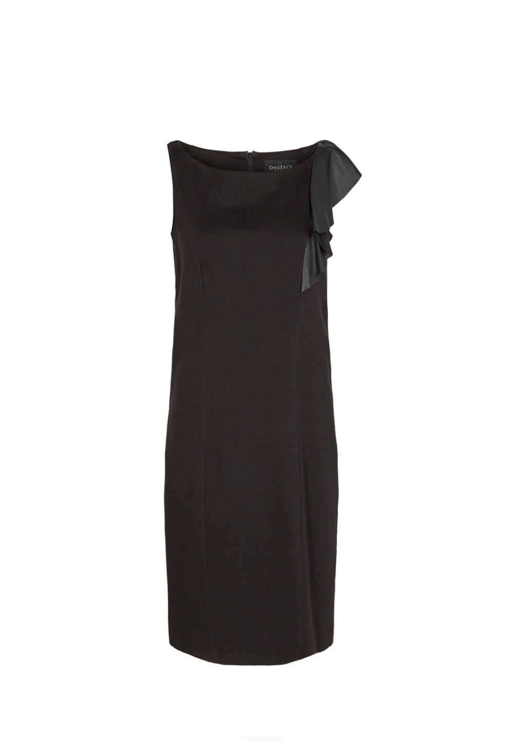 Sort cocktailkjole med skindflæse