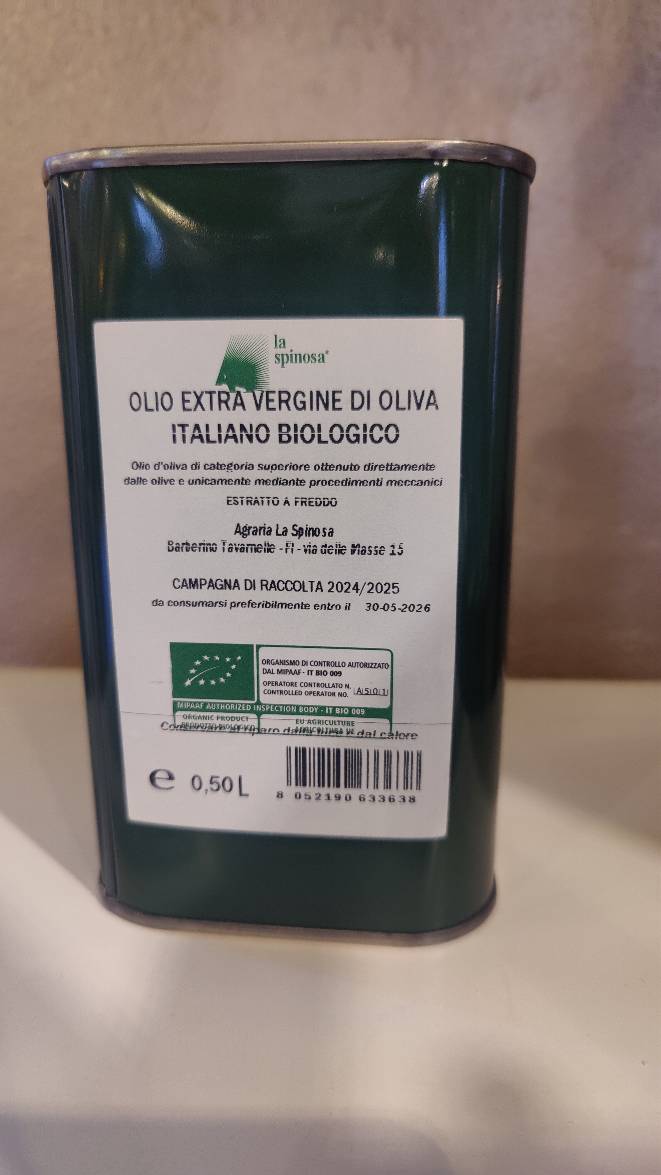 Økologisk Extra Jomfru Olivenolie – Corbiolo 0,5 L