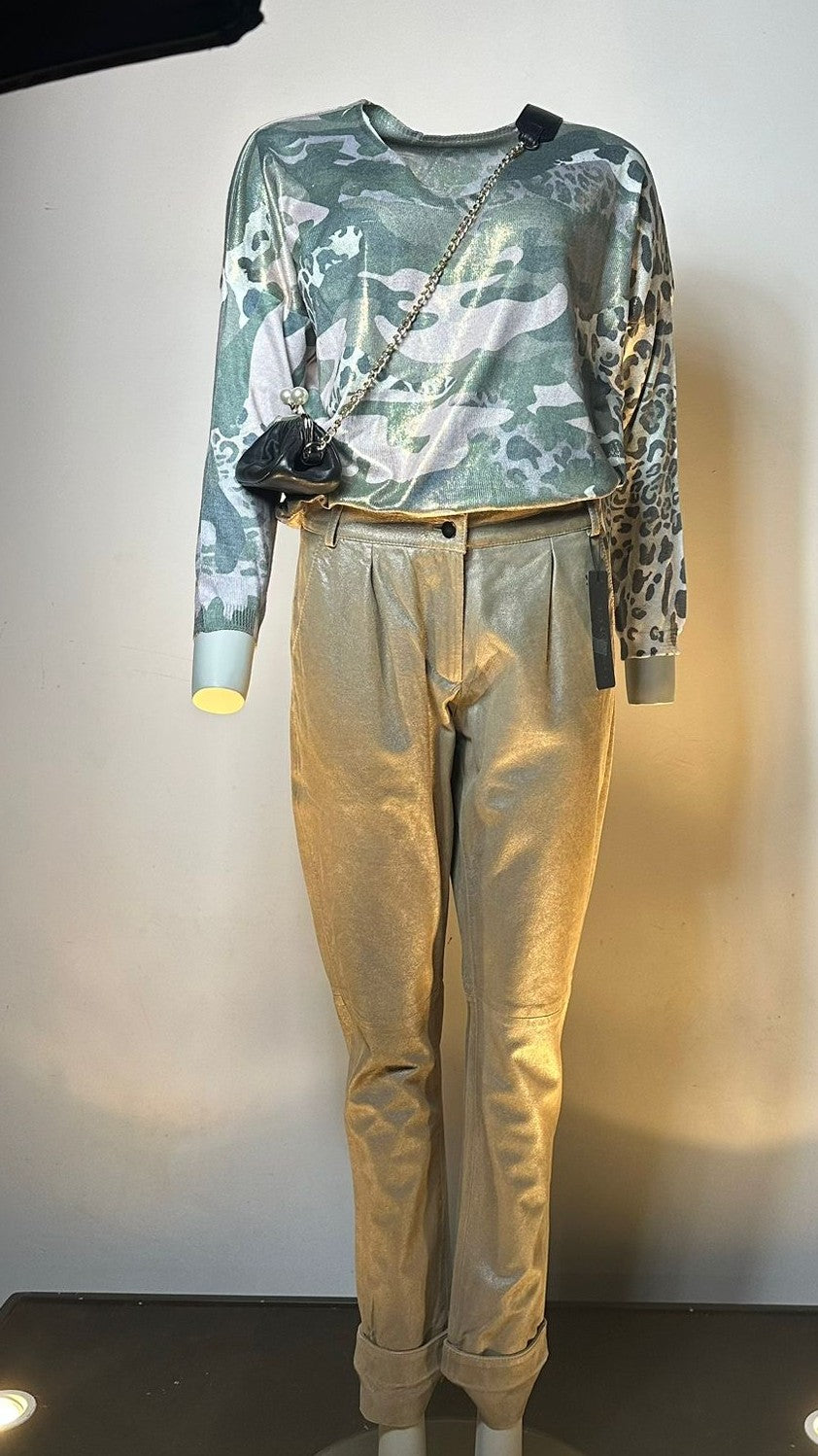 Shimmer Sæt – Bluse, Skindbuks & Skindpouch | Kun 1 sæt | 500 kr.