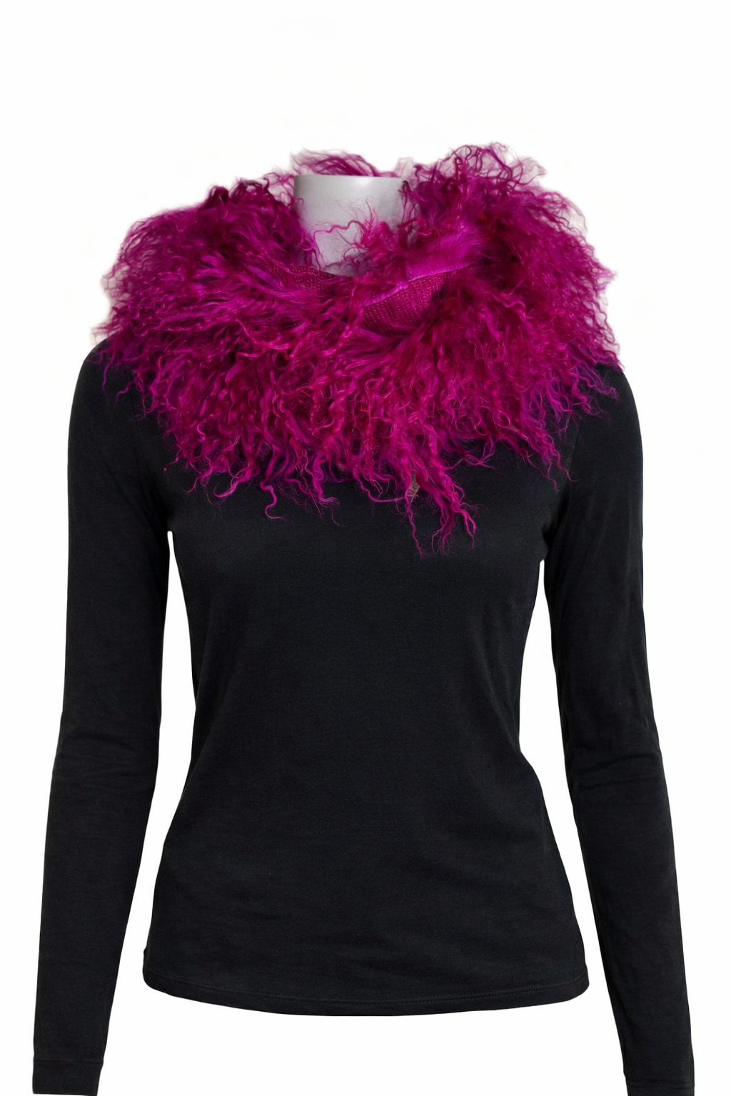 OnStage Tube Halsedisse i Tibetansk Fårepels – Pink Statement