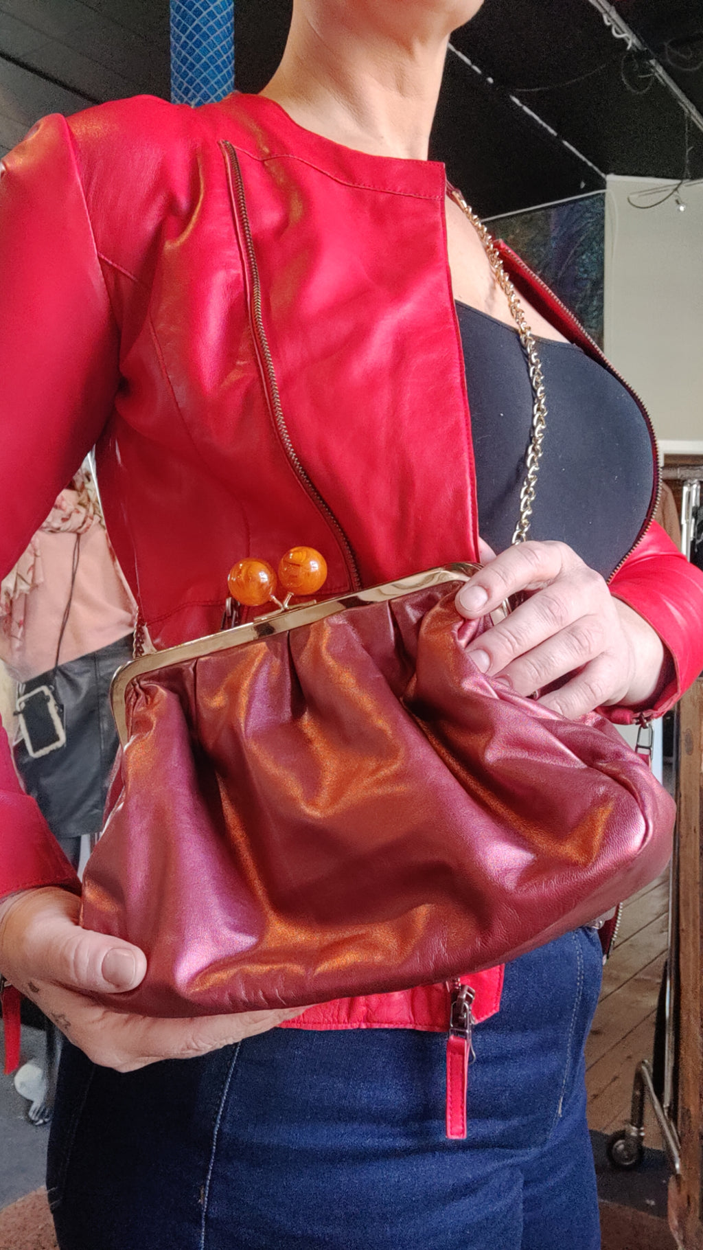 ONSTAGE Skindtaske – Medium Rummelig Skuldertaske i Blødt Skind