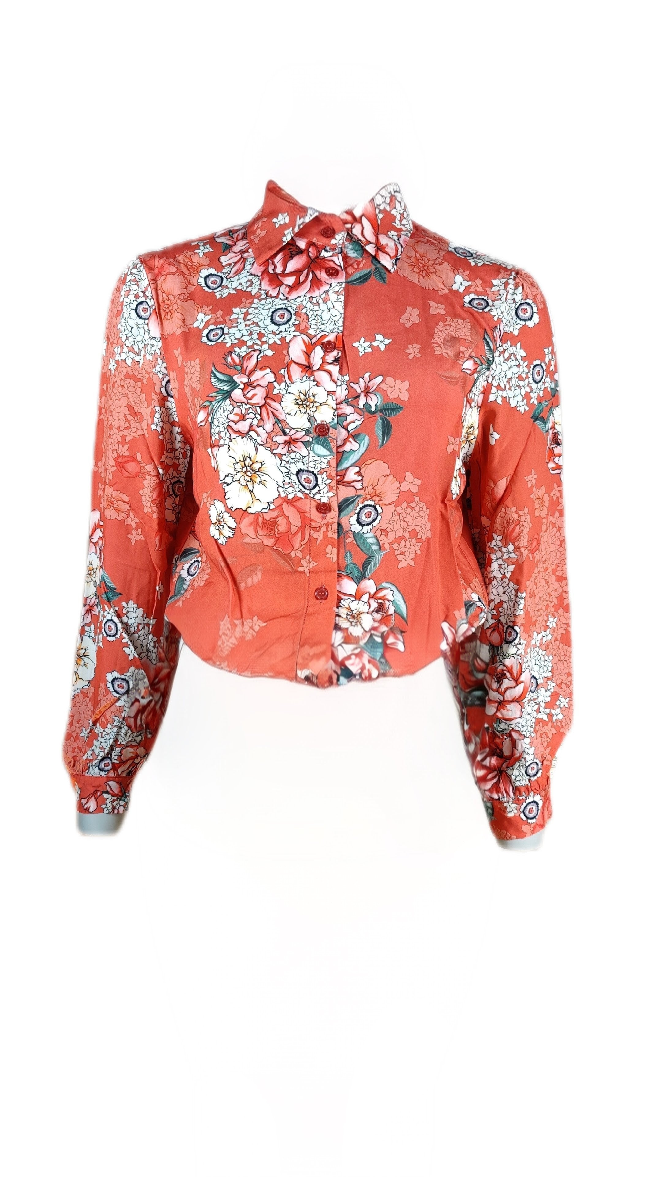 Skjortebluse orange/koral