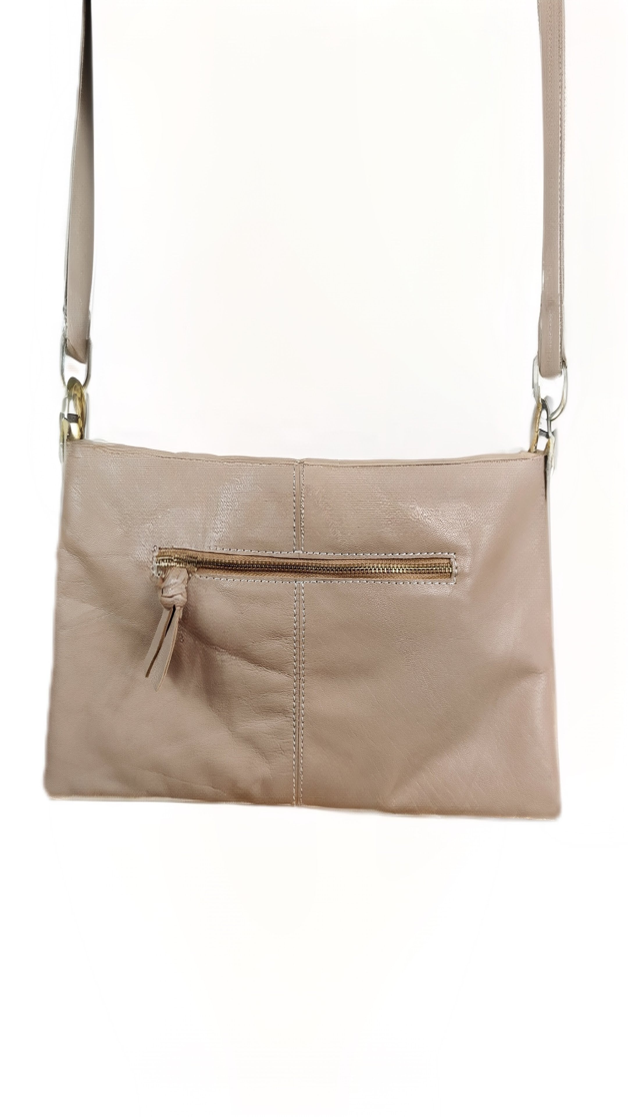 Skuldertaske i præget lammeskind – Snakeprint