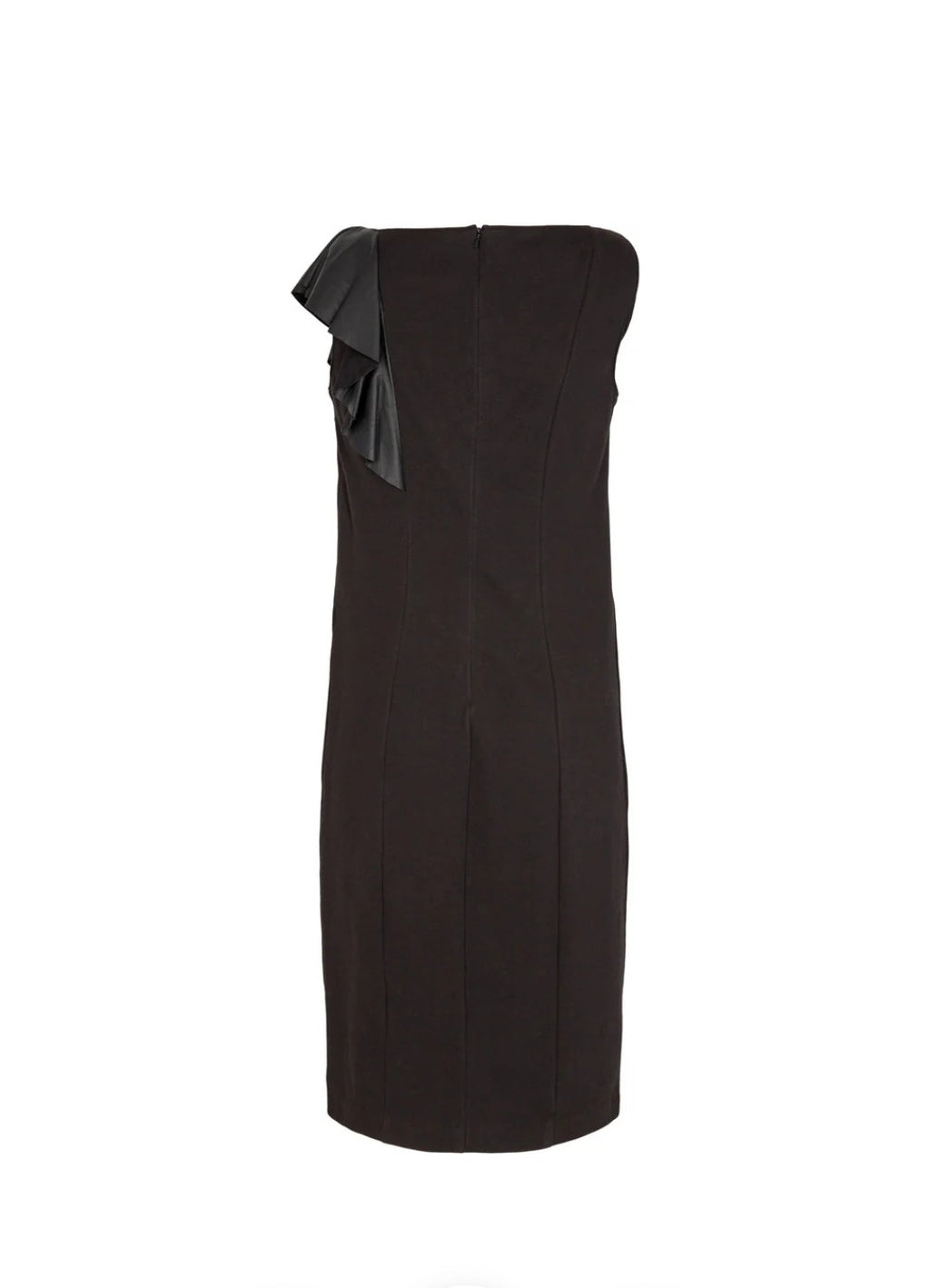 Sort cocktailkjole med skindflæse