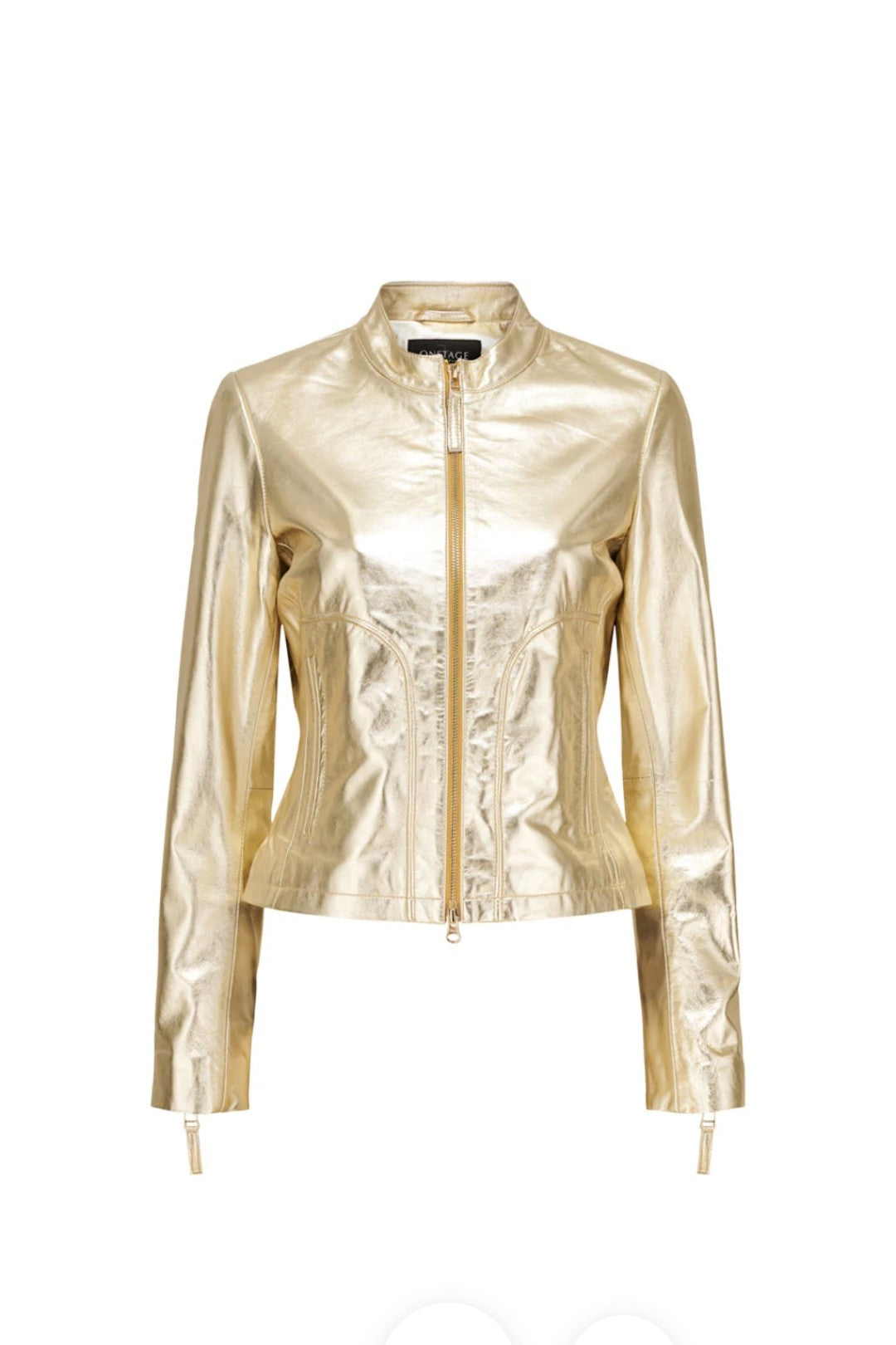 Guldfarvet metallic statementjakke | Onstage