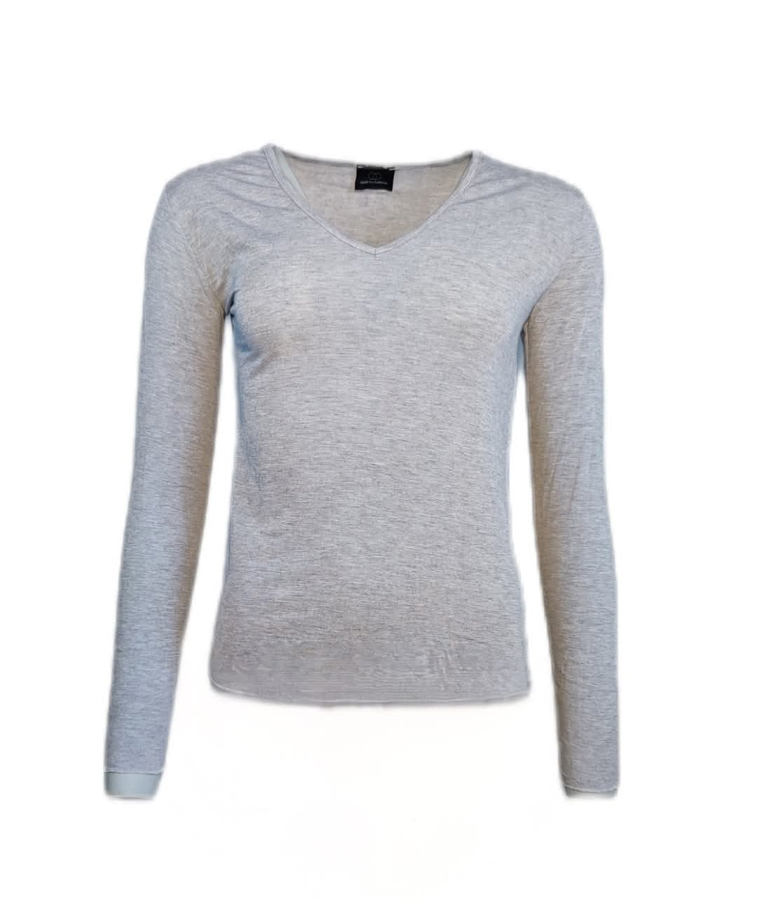 V-neck Basic Bluse, Grå, i Viscose Cashmere | Made by Andersen