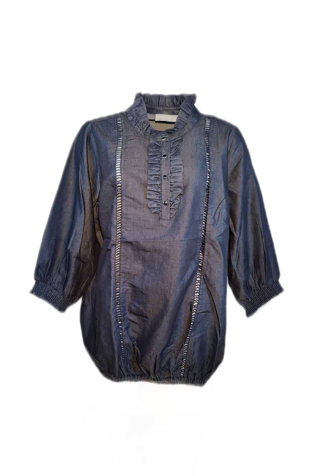 Skjortebluse - flæsekrave, Vanting Plus