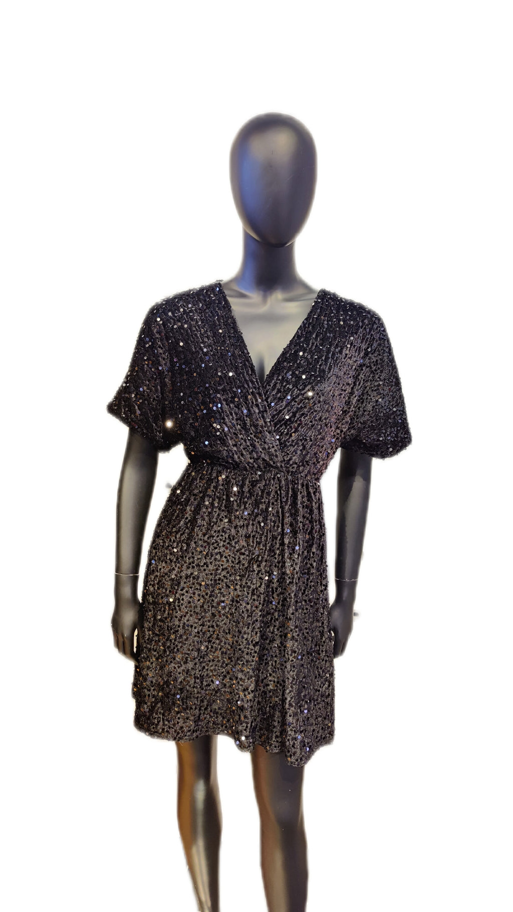 Midnight Glow – Palietkjole & Sunburst Smykkesæt