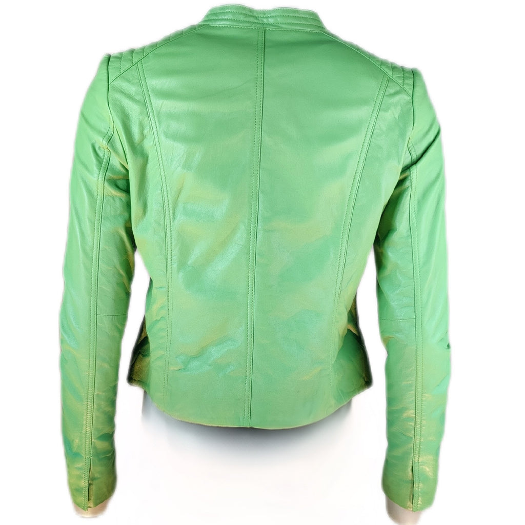 Kort grøn lammeskindsjakke, begrænset antal